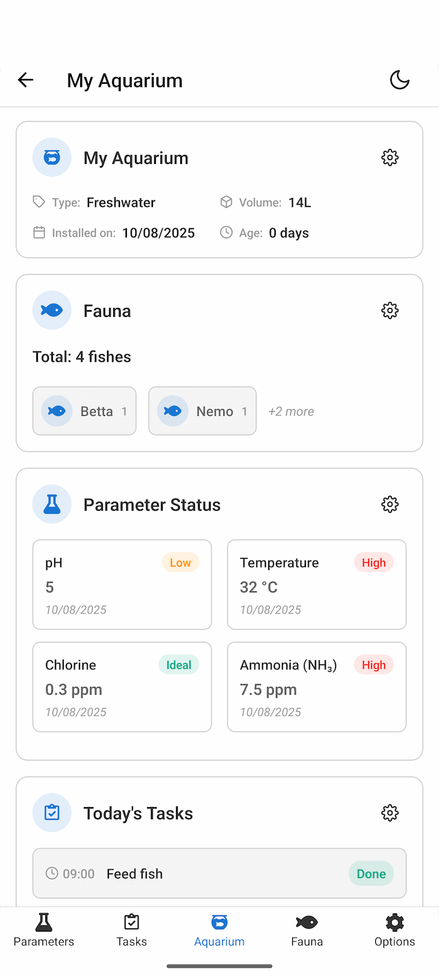 Acuaryo app screenshot